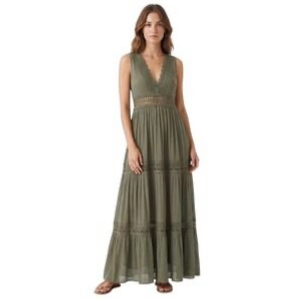 Altar'd State Olive Lace Boho Maxi Dress Size L